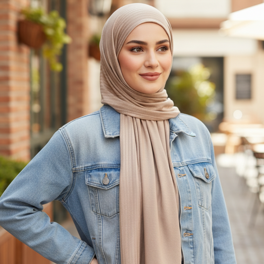 Chic Striped Cotton Hijab