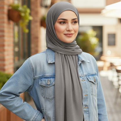 Chic Striped Cotton Hijab