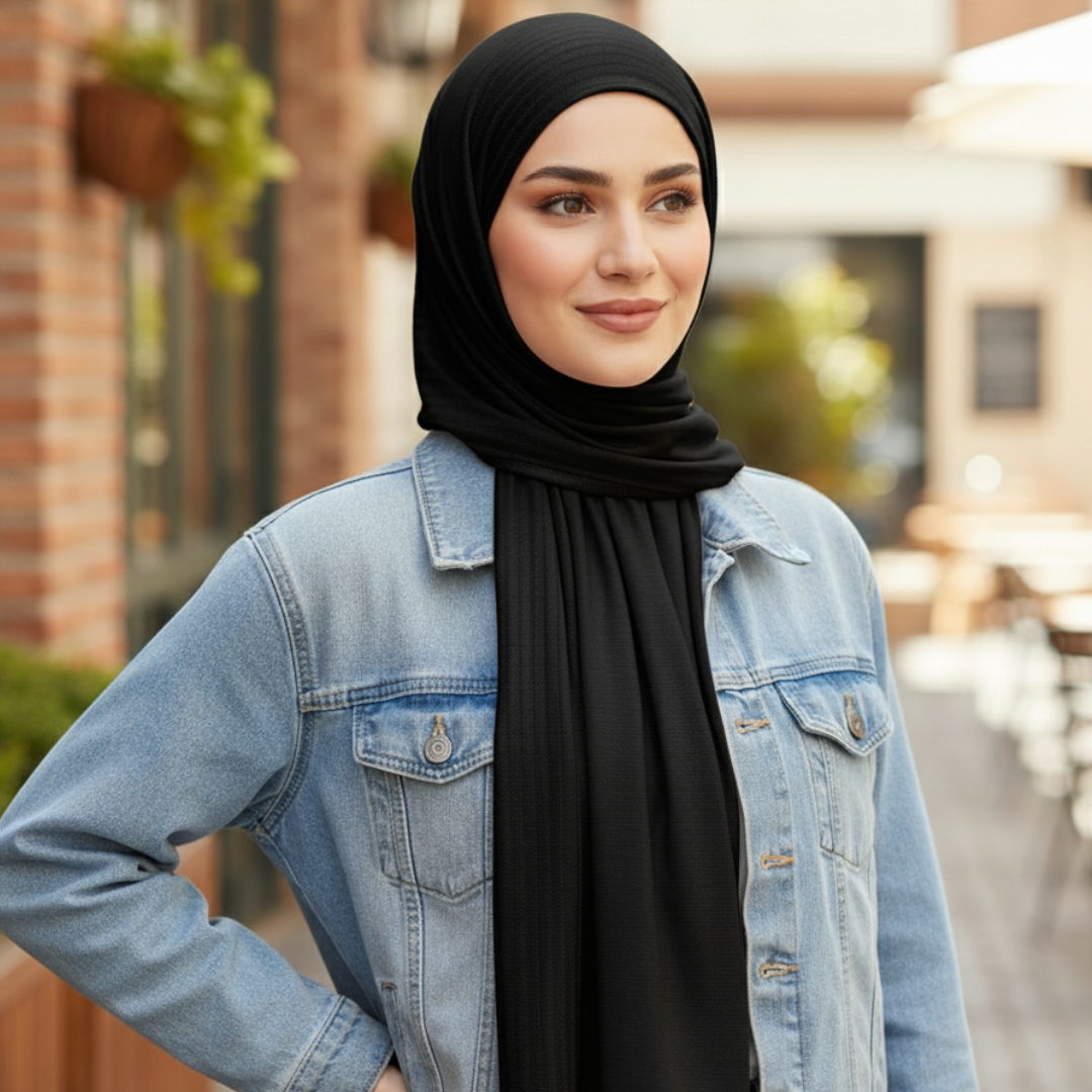Chic Striped Cotton Hijab
